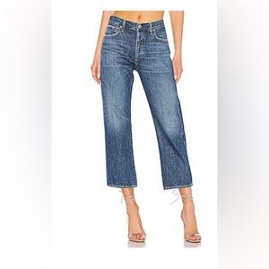 Citizen of Humanity Emery High Rise Relaxed Crop in Blue Rose size 28